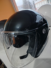 KASK YARIM CAMLI (PARLAK SİYAH